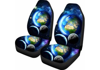 1/2Pcs Universe Print Car Front Seat Cover Protector Universal Fit For Suv - Bl…