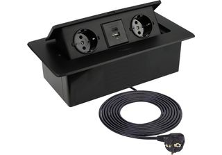 Designlight Kombi Box Nero Presa Doppia Da Incasso Con Usb A + C Incl. Funzione…