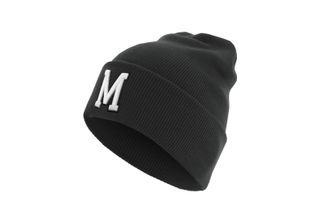 Mstrds Beanie Cuffia A Lettere In Maglia Nera