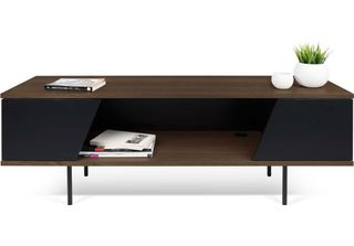 Tavolo Tv Temahome Dixie 51 X140X40 Impiallacciato Noce/Nero/Con Gambe In Metal…