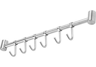 Intirilife Acciaio Inox Cucina Appendiabiti Con 6 Ganci - Cucina Ringhiera Appe…