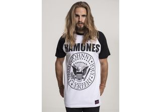Merchcode Maglietta Ramones Circle Raglan Tee Bianco/Nero-L