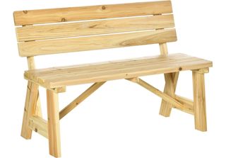 Aga Panchina Da Giardino In Legno 116X56X80 Cm Naturale