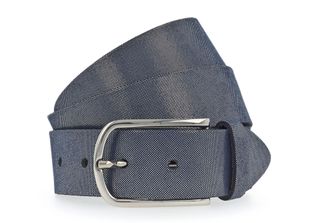 Vanzetti Pelle Cintura Glitter Radiance 35Mm Metallic Belt W75 Marine / Silver …