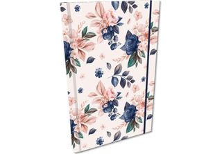Blocco Note A5 Griglia Con Gomma Soft Touch Blue Roses