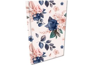 Blocco Note A5 Grid Soft Touch Blue Roses