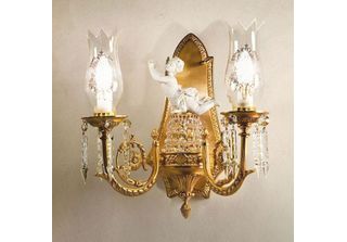Casa Padrino Lampada Da Parete Doppia In Cristallo Barocco Bronzo/Bianco 40 Cm …