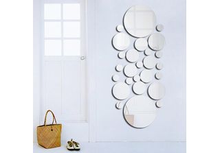26Pcs/Set Acrilico Specchio Da Parete A Pois Adesivi Camera Da Letto Cucina Bag…