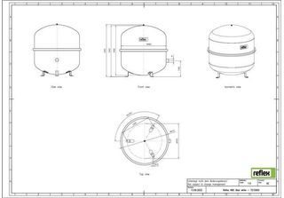 Reflex Membran-Druckausdehnungsgefäß 6 Bar We Reflex N 80 Liter Anschluss 1