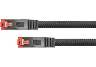 Python 8063PY-005S Python Cat.6 Patchkabel Mit Nylongeflecht Schwarz 0,5M