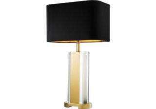 Lampada Da Tavolo In Cristallo Casa Padrino In Oro Con Paralume Nero - Designer…