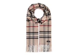 Fraas Sciarpa Cashmink® Scarf With Fraas Plaid Beige