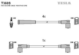 Tesla T368S Set Di Cavi D'accensione Set Di Cavi D'accensione Per Skoda Favorit…