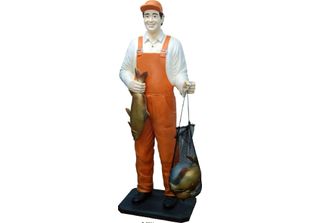 Designer Exsclusive Fisherman Statue Figure Decorative Sculptures Decoration New