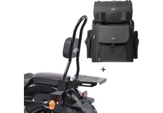 Sissy Bar Csl Fix + Borsa Posteriore Xl Per Chopper / Custombike Iron 18-20