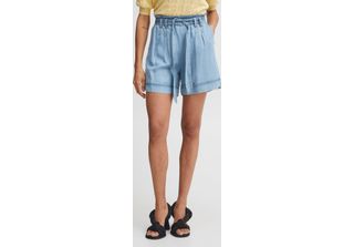 B.Young Pantaloncini Da Donna In Lyocell Blu : Taglia - 34 Taglia: 34
