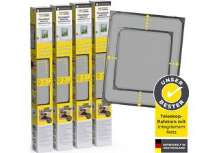 Easymaxx Insect Protect - Zanzariera Telescopica - Antracite - Set Da 4 Pezzi