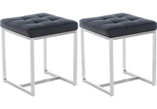 Set Di 2 Sgabelli In Acciaio Inox Barci, Colore:Marrone