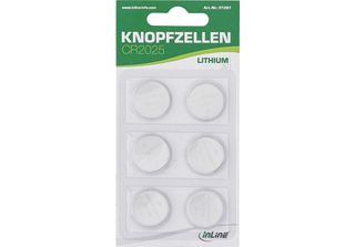 Inline® 01281 Inline® Pile A Bottone, 3V Litio, CR2025, Confezione Da 6