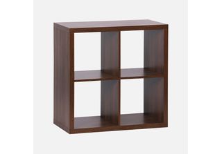 Libreria Cubica A 4 Scomparti, Effetto Noce I Sweeek