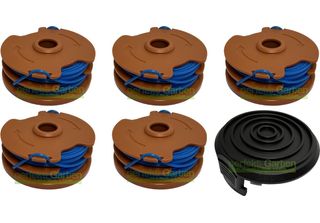 5 Bobine Di Filo + Cappuccio Per Worx Wg 109 110 112 113 115 117 118 WA0008 Dec…