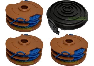 3 Bobine Di Filo + Cappuccio Per Worx Wg 109 110 112 113 115 117 118 WA0008 Dec…