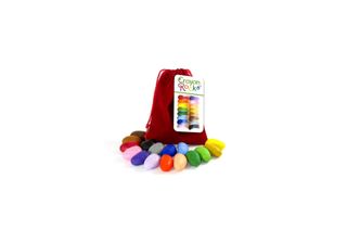 Pastelli A Cera Crayon Rocks - Astuccio In Velluto Rosso - 16 Colori Ergonomico