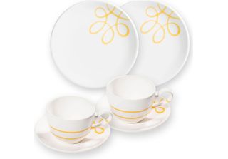 Gmundner Ceramica Pure Flamed Yellow, Colazione Per 2 Tazze