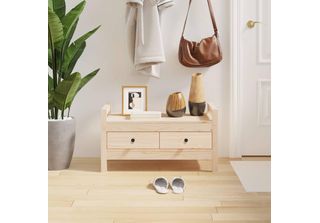 The Living Store Panca Da Ingresso 80X40X43 Cm In Legno Di Pino Massiccio