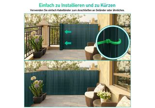 Jiubiaz Privacy Screen Mat Pvc Privacy Screen Garden Privacy Fence Balcony Fenc…