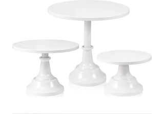 Set Di 3 Alzatorte, Colore Bianco, Alzatorte In Metallo