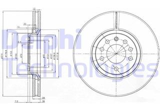 2X Disco Freno Delphi BG3973 Per Opel Vectra C Caravan (Z02) Signum Cc (Z03)