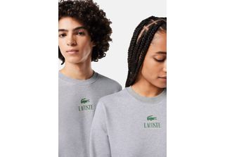 Maglione In Felpa Lacoste Con Polsini E Logo A Coste