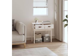 Vidaxl Tavolo Consolle Bianco 76,5X40X75 Cm In Pino Massiccio - Tavolo Consolle…