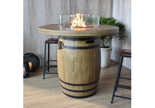 Elementi Feuertisch Tuscany Holzfass-Optik ø122Xh110Cm