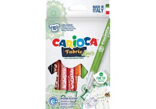 Carioca - Penna Tessile Carcioca Fabricliner, Confezione Da 10, Colori Assortiti