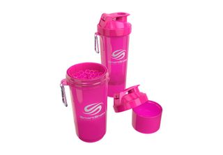 Smartshake Slim 500 Ml Con 2 Contenitori Per Porzioni, Colore: Rosa