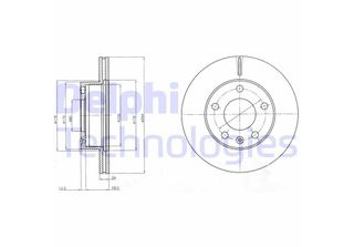 2X Disco Freno Delphi BG4023 Per Ldv Maxus Furgone Maxus Autobus 71Mm 294Mm