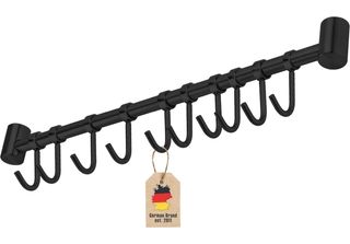 Intirilife Appendiabiti In Acciaio Inox Con 10 Ganci In Nero - Gancio Binario C…