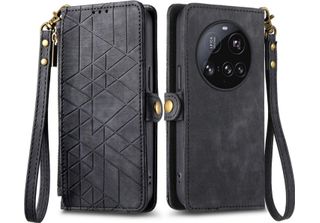 Per Xiaomi 15 Ultra Geometric Design Similcuoio Zipper Book Wallet Case Con Loo…