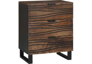 Syfax™ Armadio Da Notte Noce 50 X 33 X 62 Cm Legno Massello Di Acacia