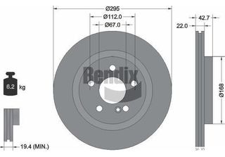 Bendix Braking BDS1848 Disco Freno Oe 432065DE0A Compatibile Con Classe A, Cla,…