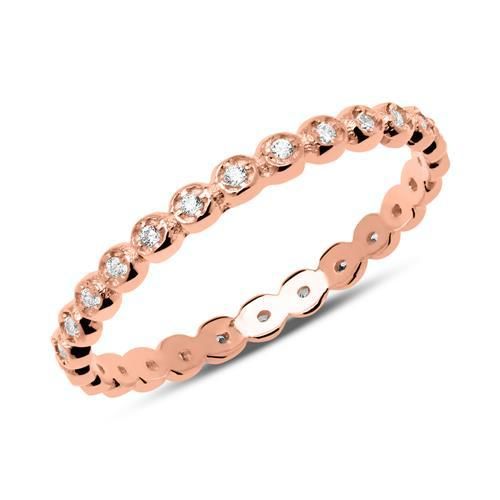 Ring aus 8-karätigem Roségold mit Zirkonia