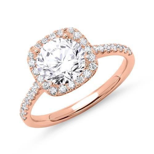 Verlobungsring 585er Roségold mit Diamanten