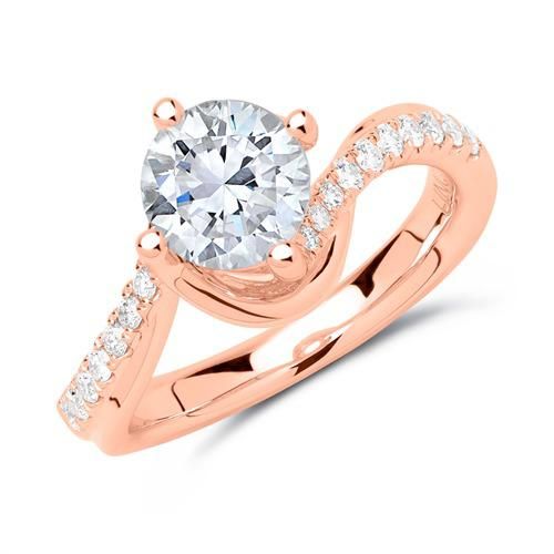 Ring 585er Roségold mit Diamanten