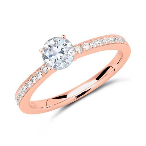 Ring 585er Roségold mit Diamanten