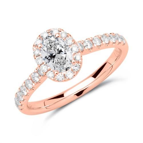 750er Roségold Verlobungsring mit Diamanten