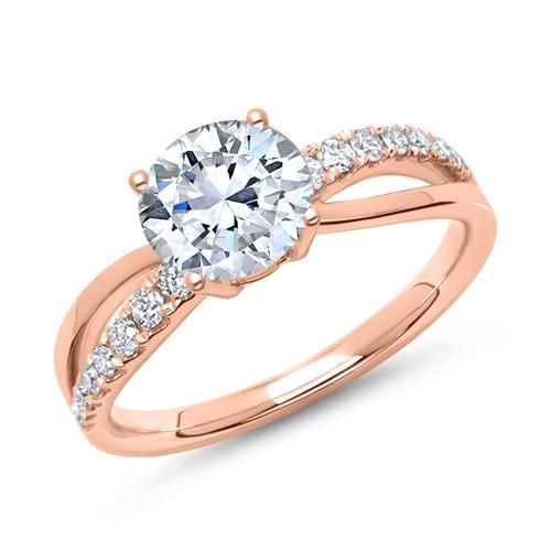 585er Roségold Ring mit Diamanten