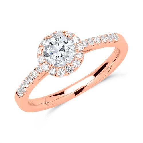 750er Roségold Verlobungsring mit Diamanten