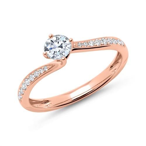 Ring 585er Roségold mit Diamanten